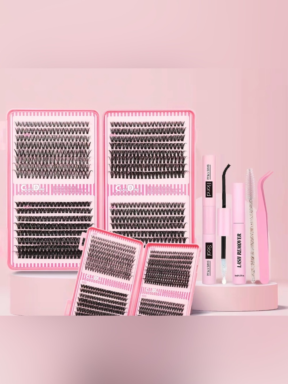 Eyelashes with Lash Glue and Seal and tweezers